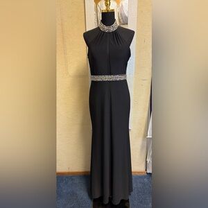 Chic Black Maxi Dress with Embellished Details